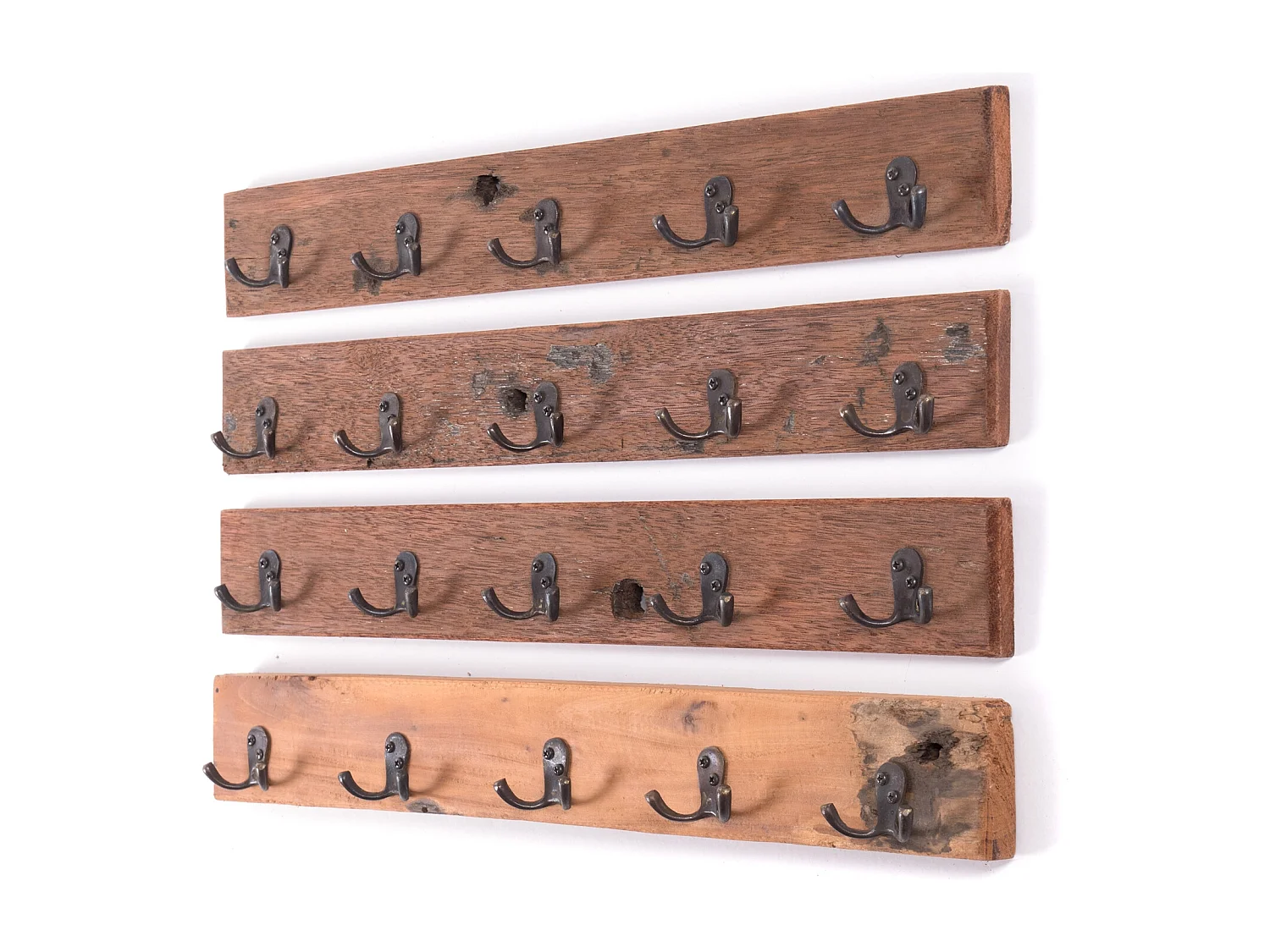 PORTE-MANTEAU Cesta 60 Bois massif, 10 crochets marron