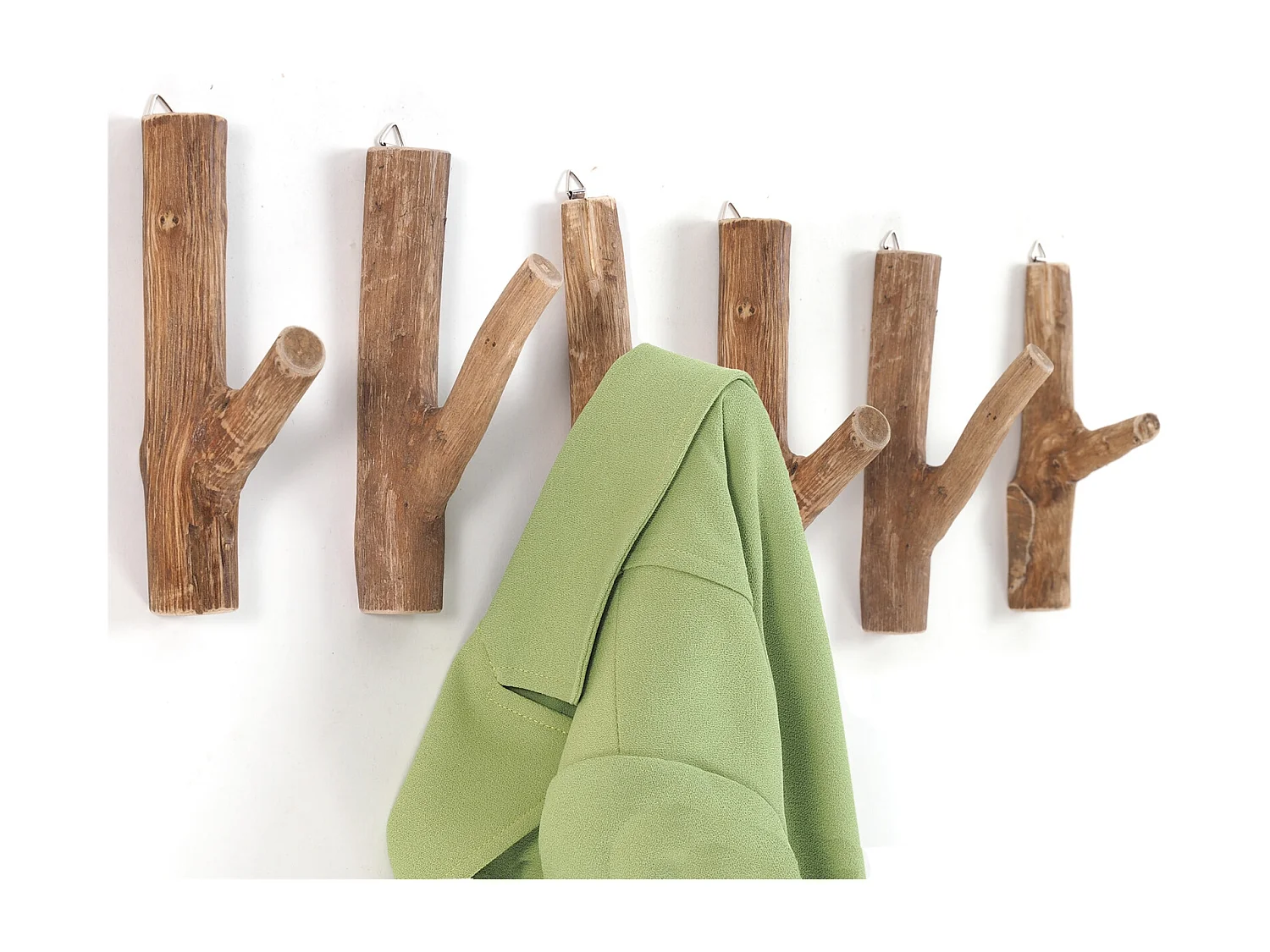 CROCHET DE VESTIAIRE Set de 6 LIMB racine de teck couleurs naturelles