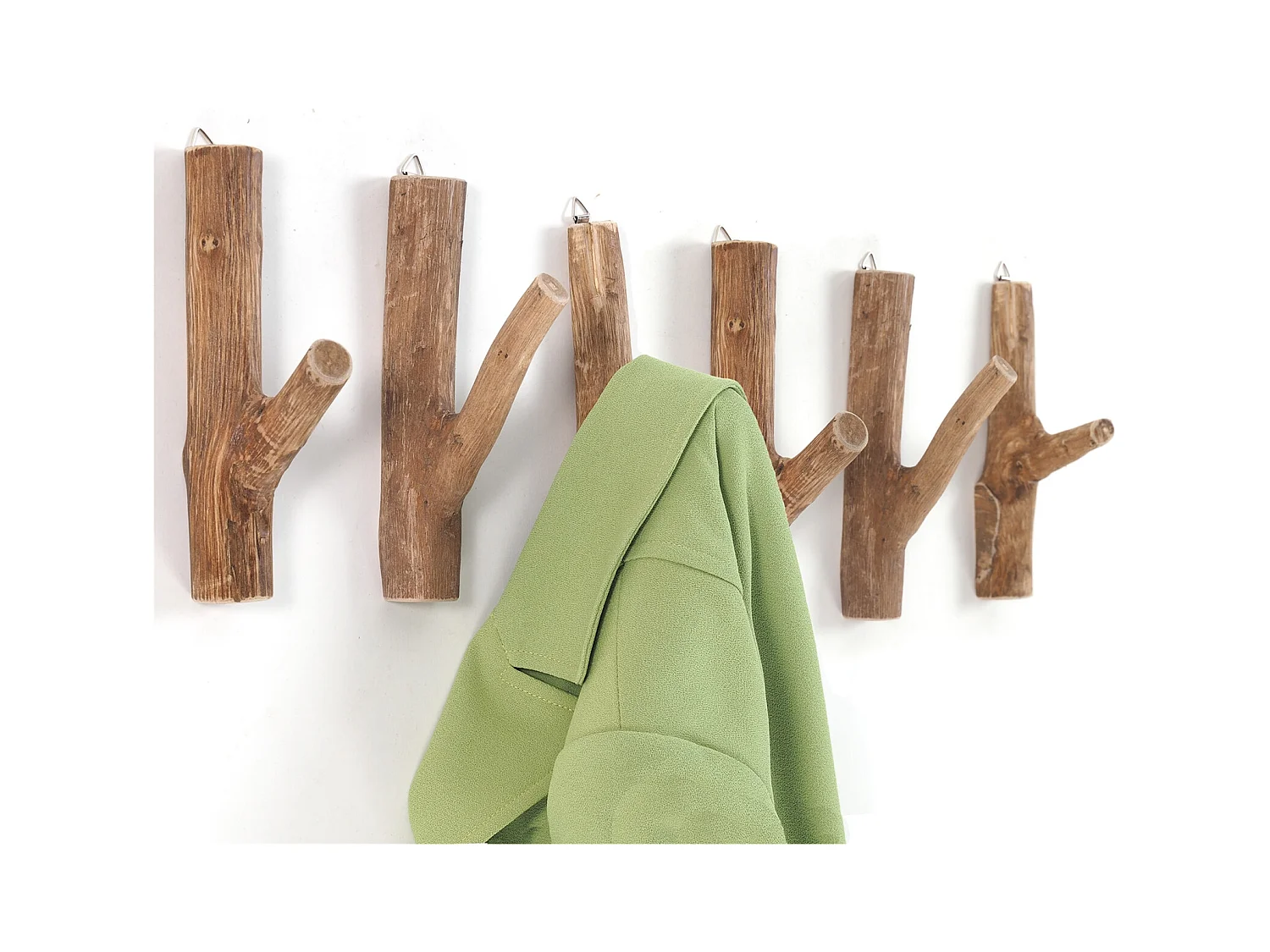 GARDEROBENHAKEN LIMB 6er Set Teakholz Wurzel naturfarben