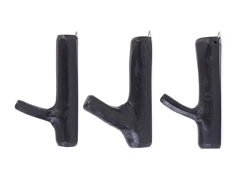 CROCHET DE VESTIAIRE Ensemble de 3 membres racine de teck