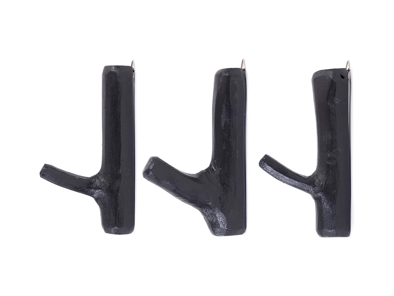 GARDEROBENHAKEN Limb 3er-Set Teakholz Wurzel