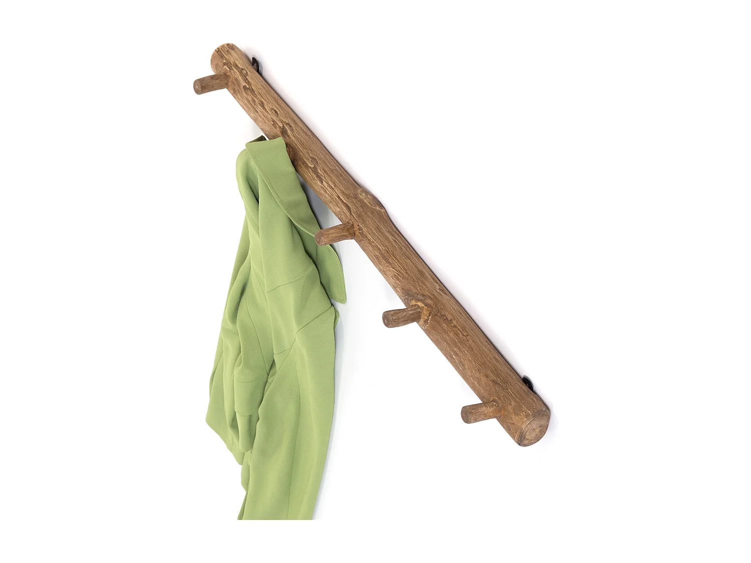 PORTE-MANTEAU Lyra 80 Teck massif, 5 crochets couleurs naturelles