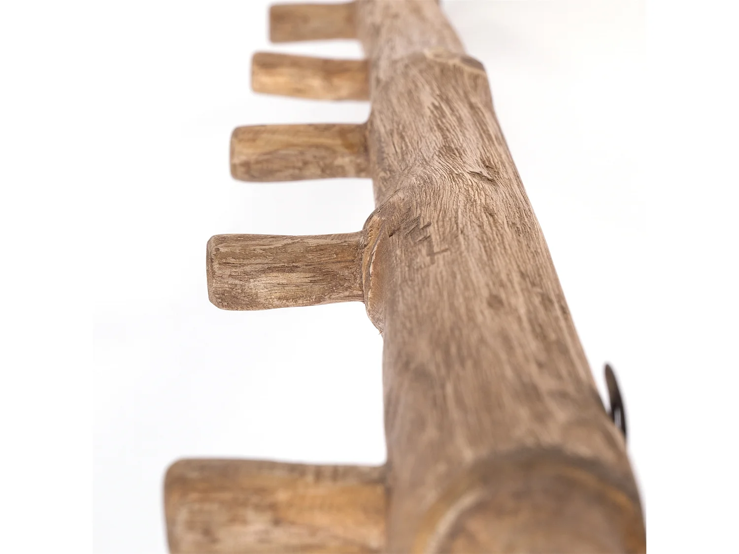 PORTE-MANTEAU Lyra 80 Teck massif, 5 crochets couleurs naturelles