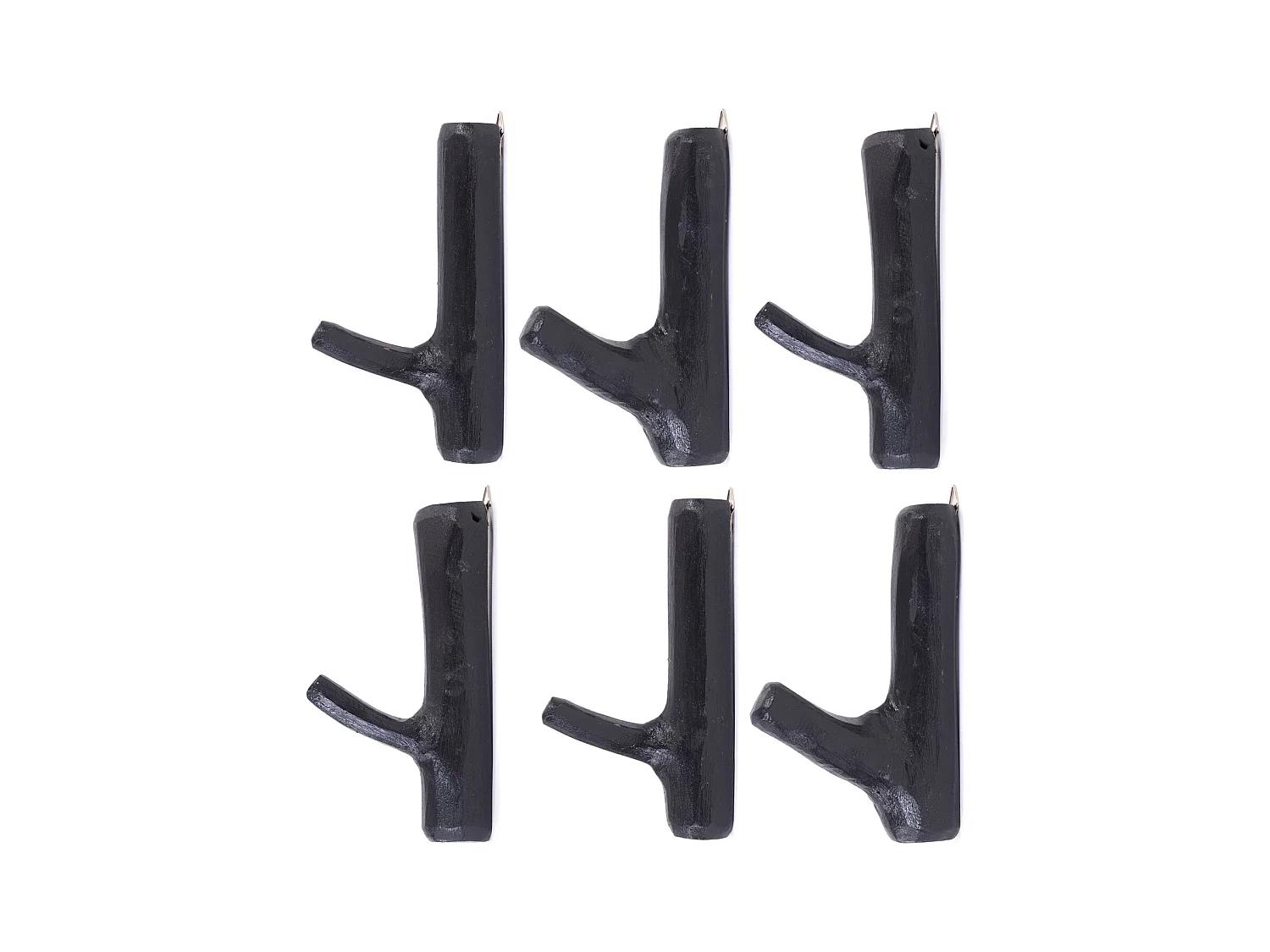 GARDEROBENHAKEN Limb 6er-Set Teakholz Wurzel