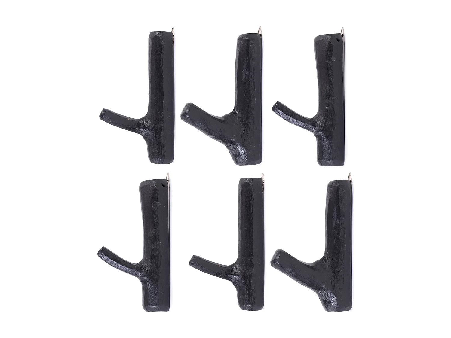 GARDEROBENHAKEN Limb 6er-Set Teakholz Wurzel