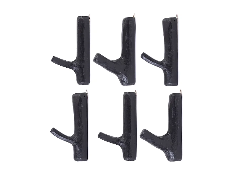 CROCHET DE VESTIAIRE Ensemble de 6 membres racine de teck