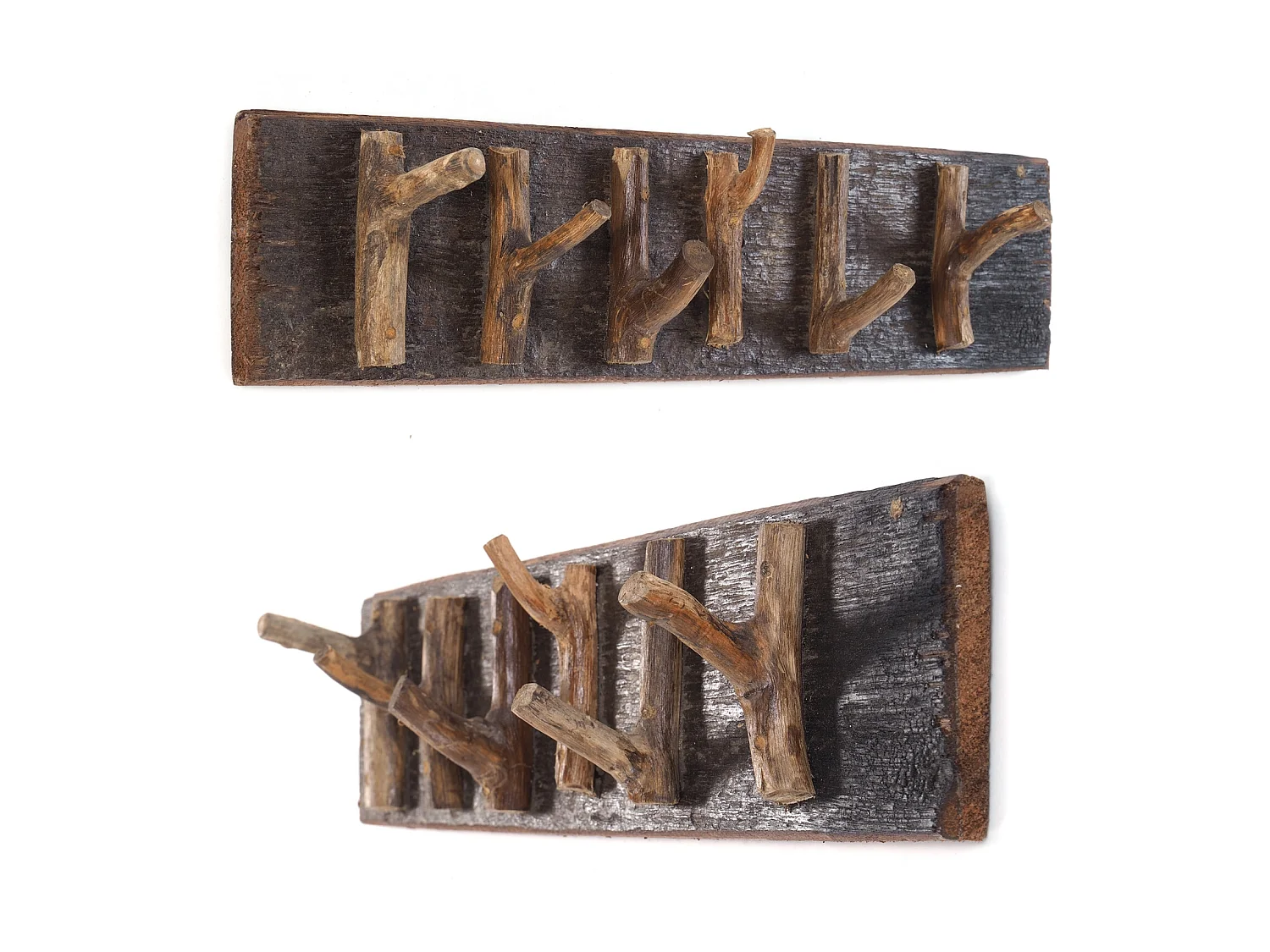 PORTE-MANTEAU MURAL SAMOA bois de recyclage couleurs naturelles