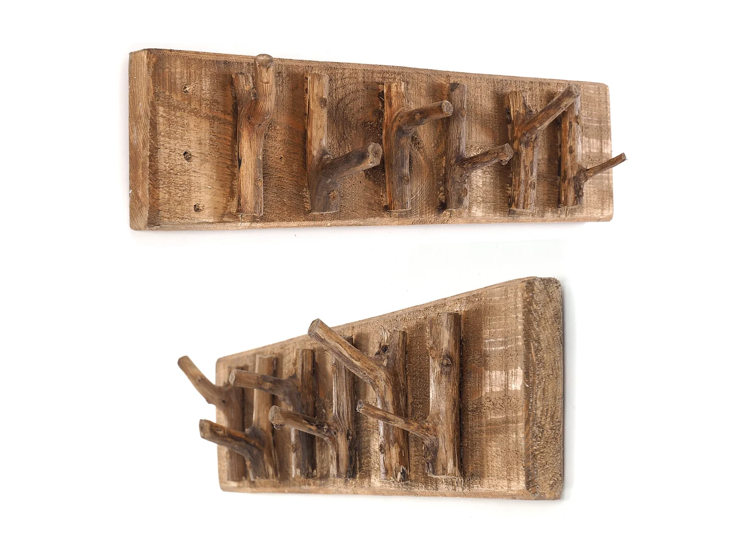 PORTE-MANTEAU MURAL SAMOA bois de recyclage couleurs naturelles