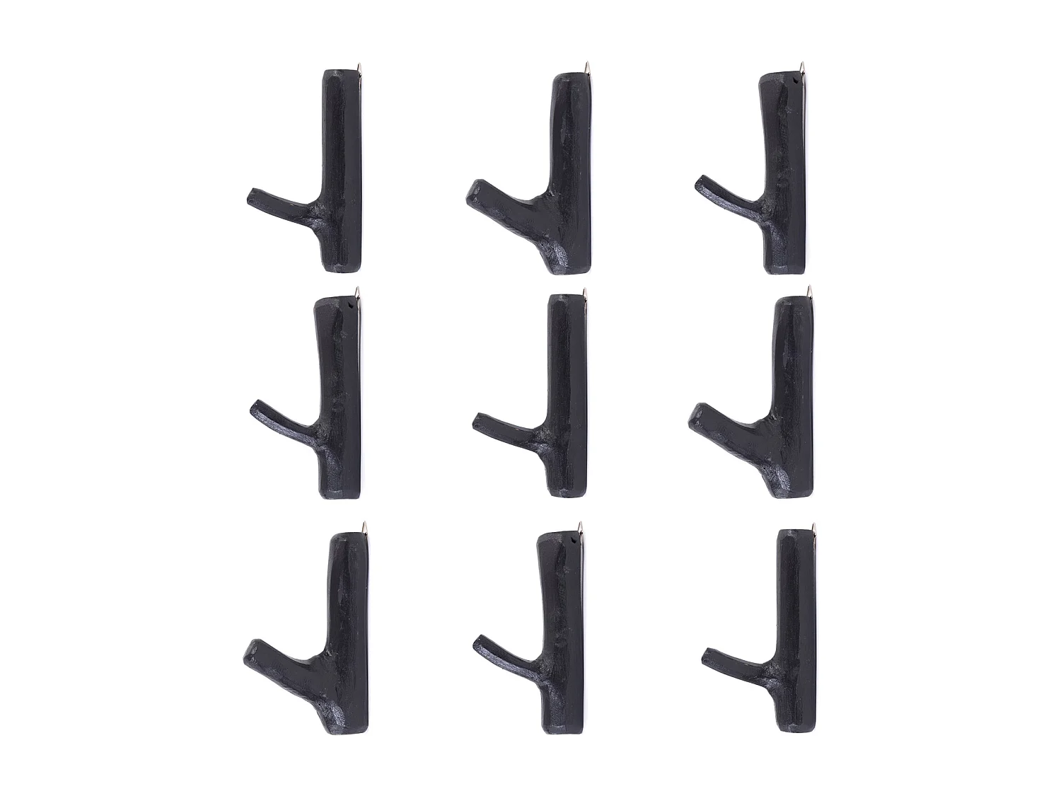 GARDEROBENHAKEN Limb 9er-Set Teakholz Wurzel