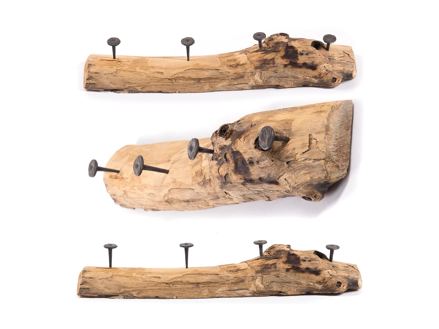 WANDGARDEROBE TEAKROOTS 50 Teakholzwurzel, 4 Haken naturfarben