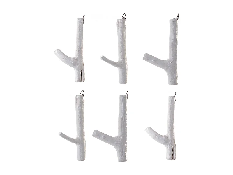 CROCHET DE VESTIAIRE Set de 6 membres racine de teck Maison blanche
