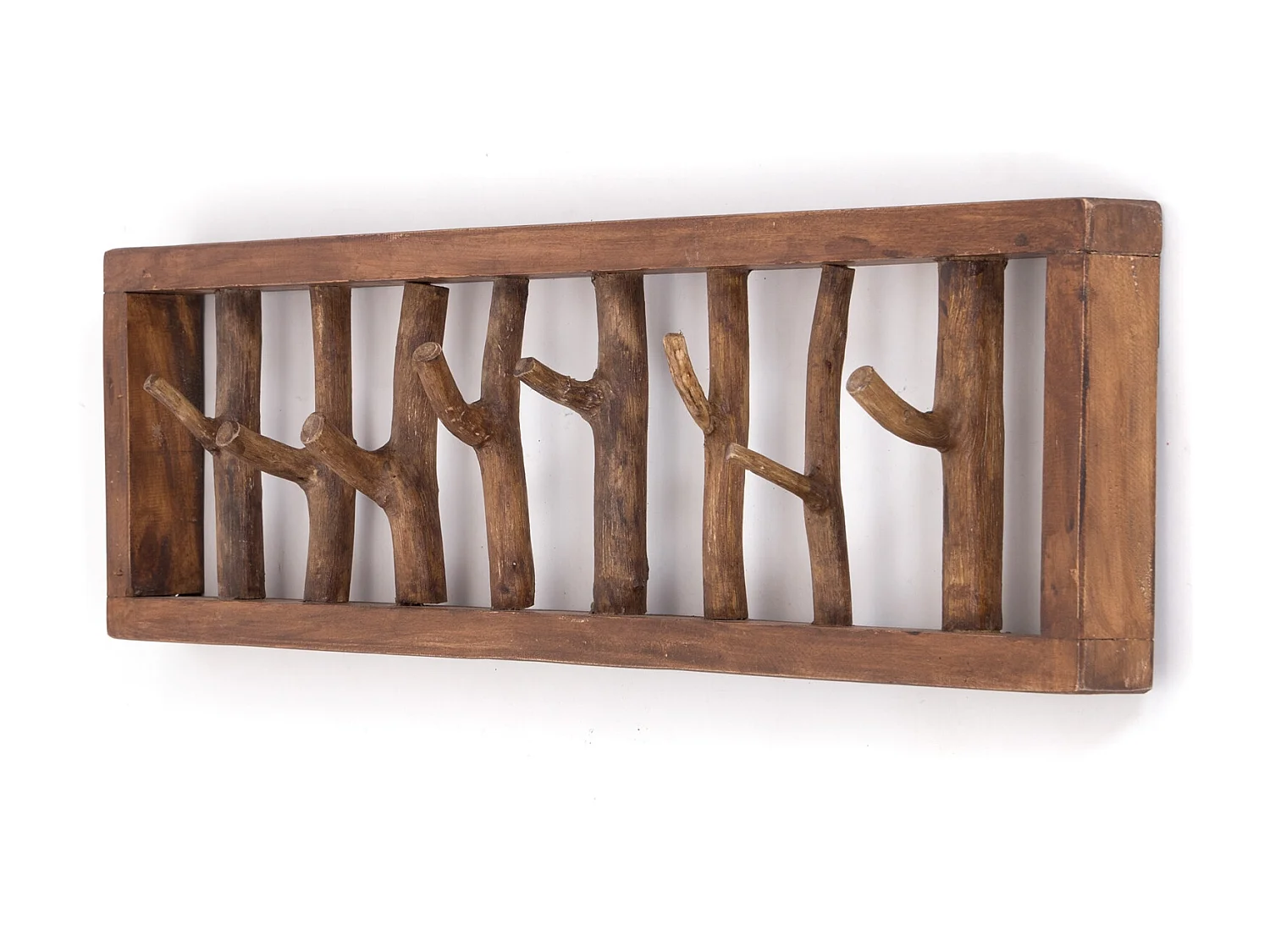 PORTE-MANTEAU MURAL BOIS DE PROPULSION UNIQUE bois de recyclage couleurs naturelles