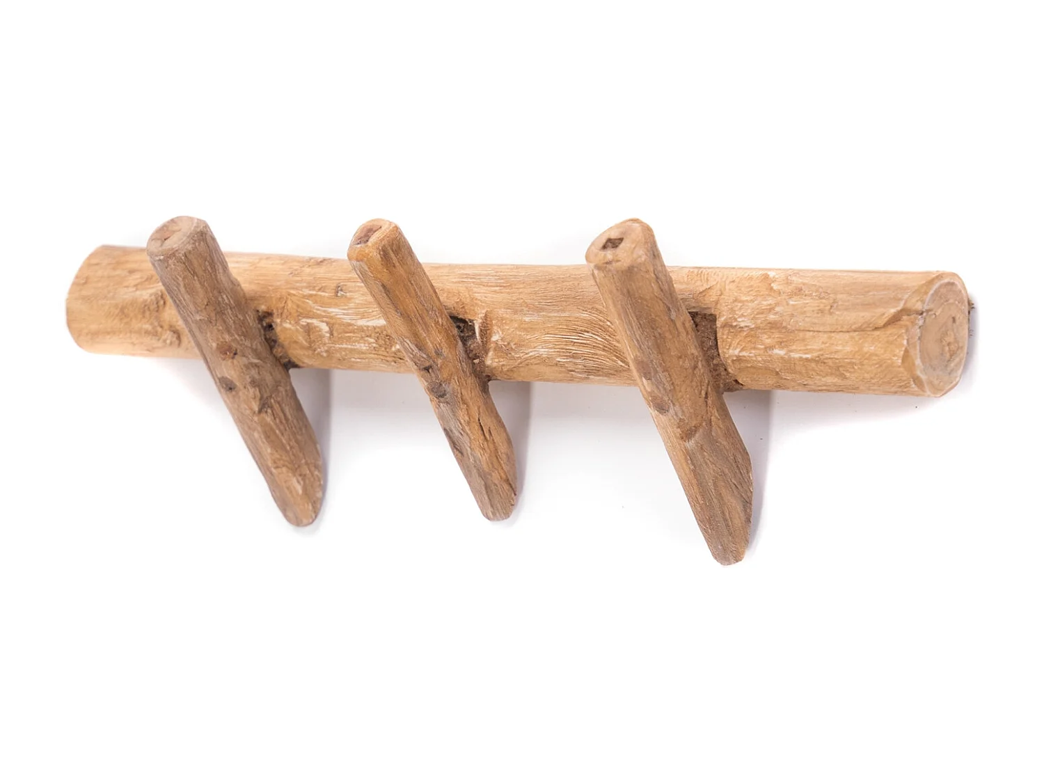 PORTE-MANTEAU MURAL Kyra 35 Bois massif, 3 crochets couleurs naturelles