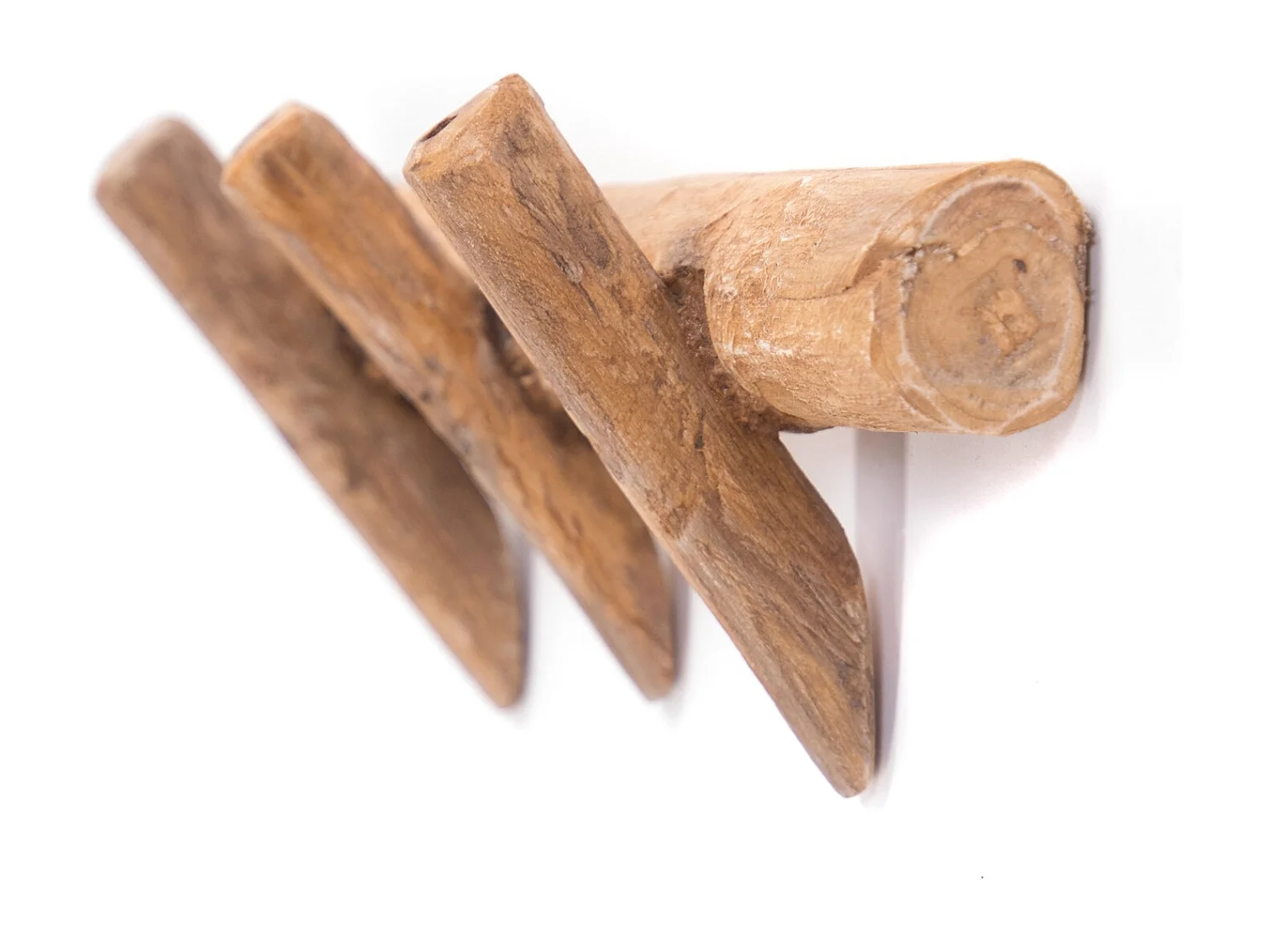 PORTE-MANTEAU MURAL Kyra 35 Bois massif, 3 crochets couleurs naturelles