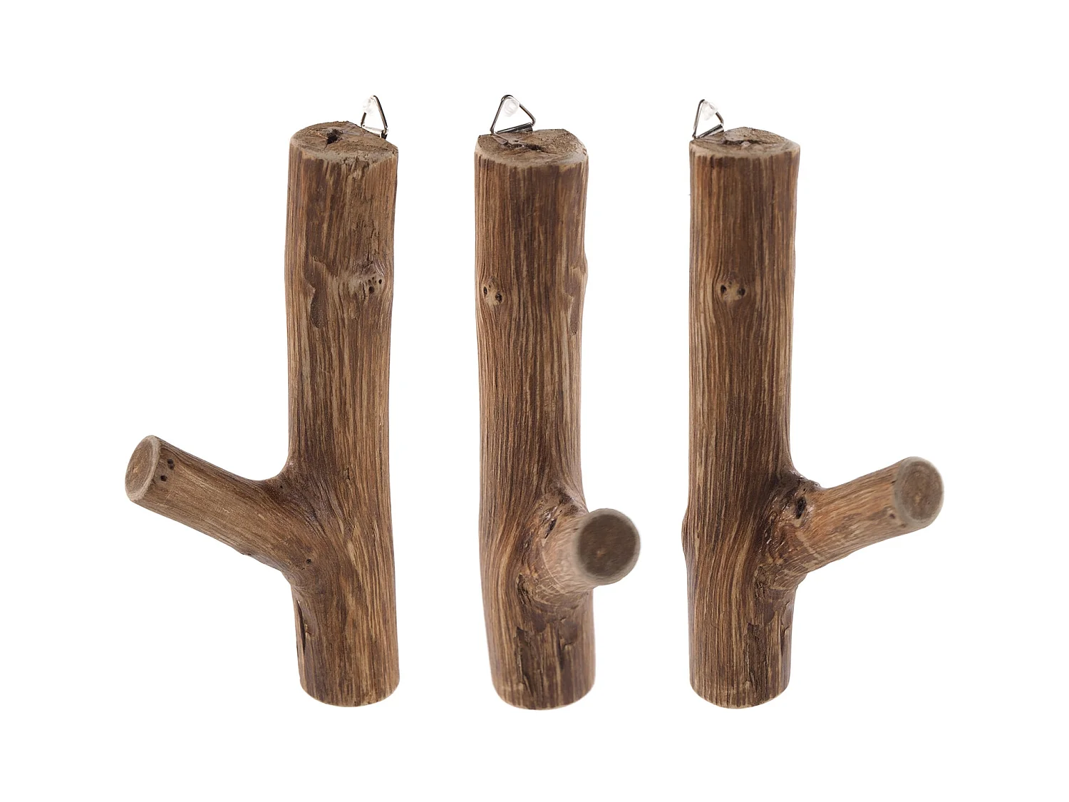 GARDEROBENHAKEN LIMB 3er Set Teakholz Wurzel naturfarben
