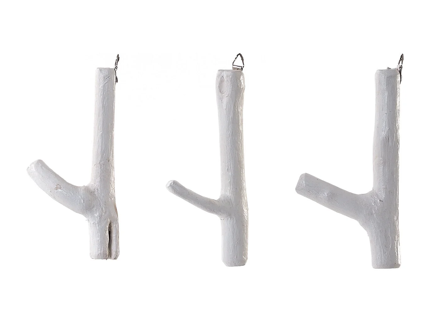 CROCHET DE VESTIAIRE Ensemble de 3 membres racine de teck Maison blanche