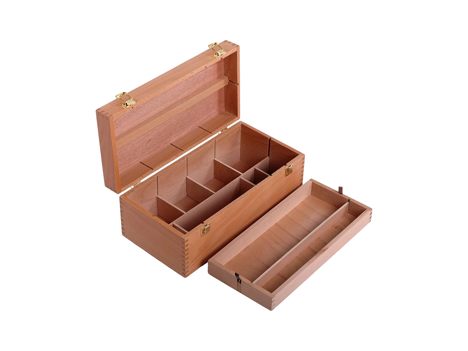 AUFBEWAHRUNGSBOX  Utensilien Buchenholz, mit Klappdeckel