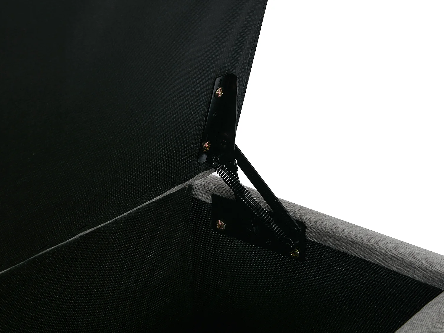 Cama com espaço de arrumação 160x200 cm com banco tecido cinza + colchão - DOUINO