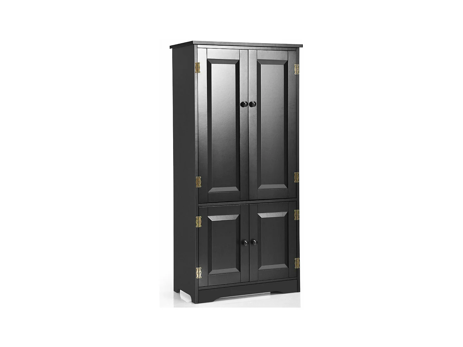 Armoire de Rangement Vintage en MDF avec 2 Étagères Réglables sur 5 Positions et Dispositif Anti-Dumping, 58,5 x 31,5 x 123 cm, pour Salon, Chambre, Bureau (Noir)