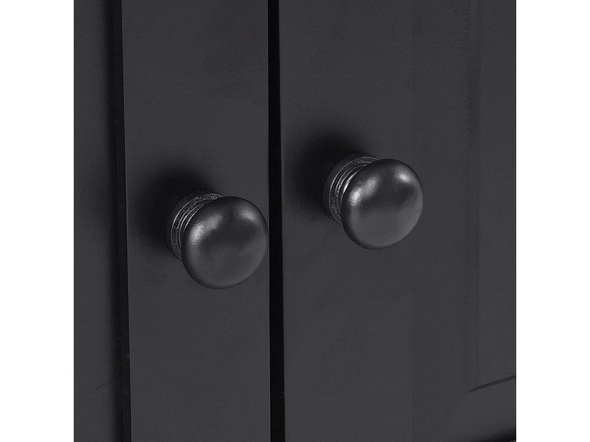 Armoire de Rangement Vintage en MDF avec 2 Étagères Réglables sur 5 Positions et Dispositif Anti-Dumping, 58,5 x 31,5 x 123 cm, pour Salon, Chambre, Bureau (Noir)