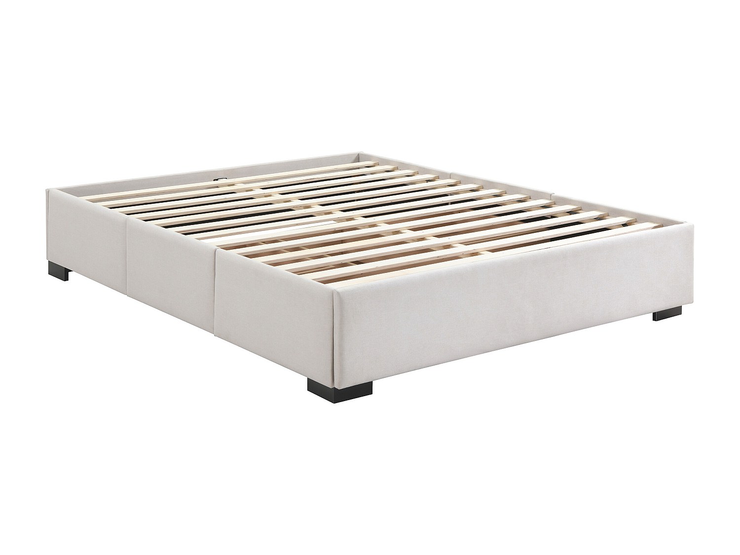 Bettgestell mit Schubladen 140 x 190 cm - Stoff - Beige - KOLANE von YSMÉE günstig online kaufen