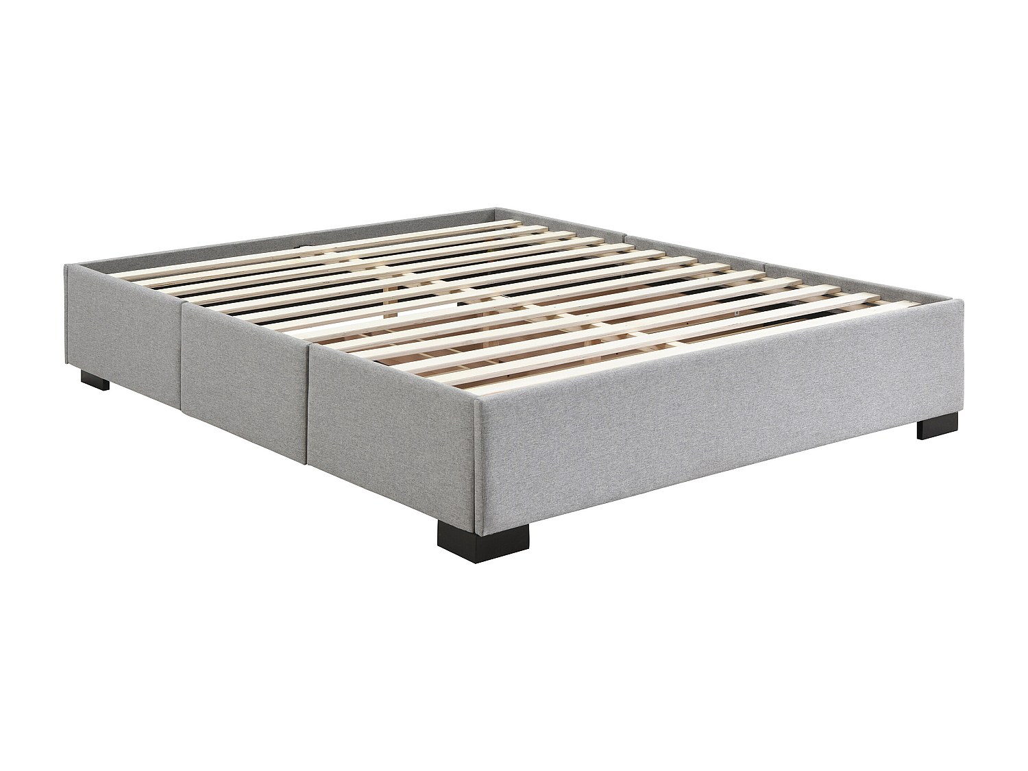 Bettgestell mit Schubladen 180 x 200 cm - Stoff - Grau - KOLANE von YSMÉE günstig online kaufen