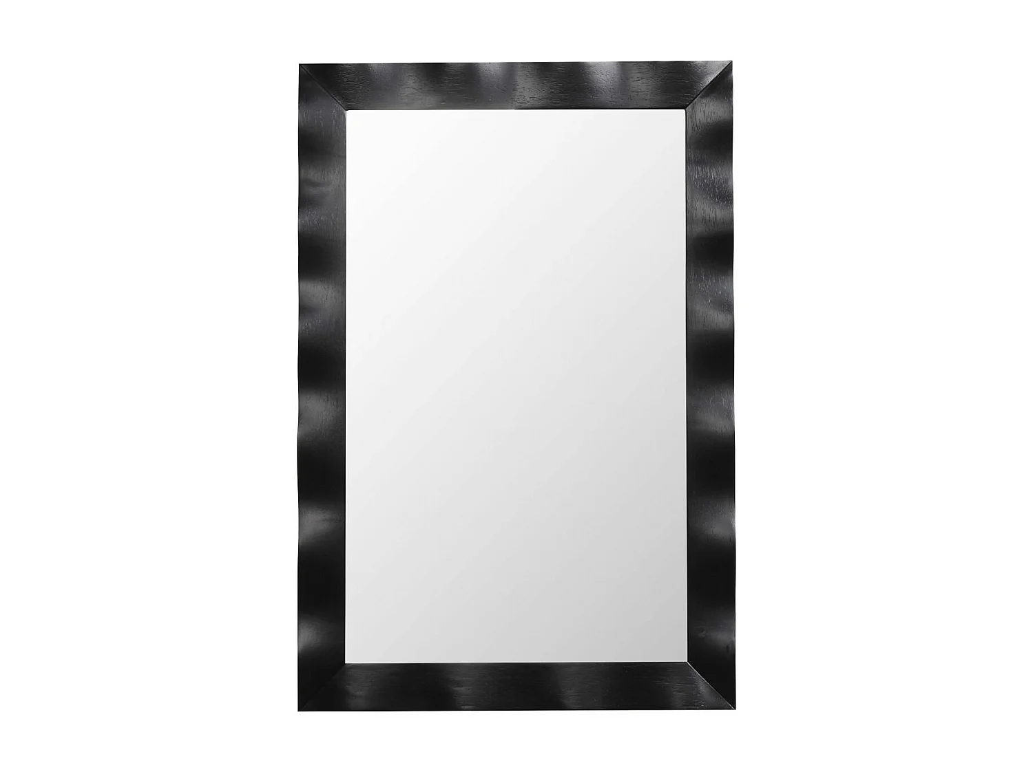 106×71,5 cm rechthoekige wandspiegel, rubberhouten frame, grote wandspiegel, verticaal en horizontaal hangend, decoratieve spiegel voor woonkamer, badkamer, slaapkamer (zwart)