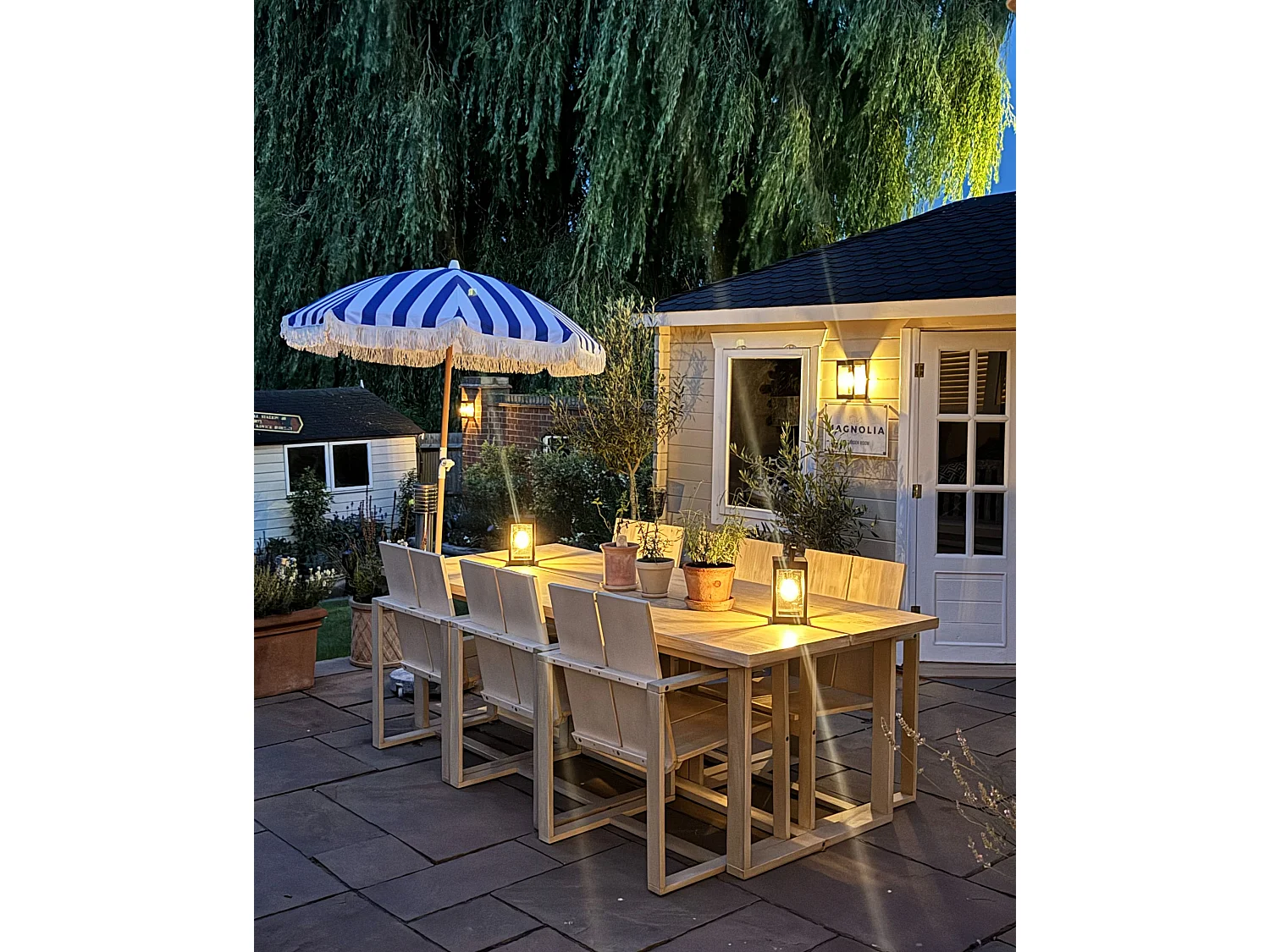 Table de salle à manger de jardin AZZANELLO 230 cm 100 cm Acacia Marron clair