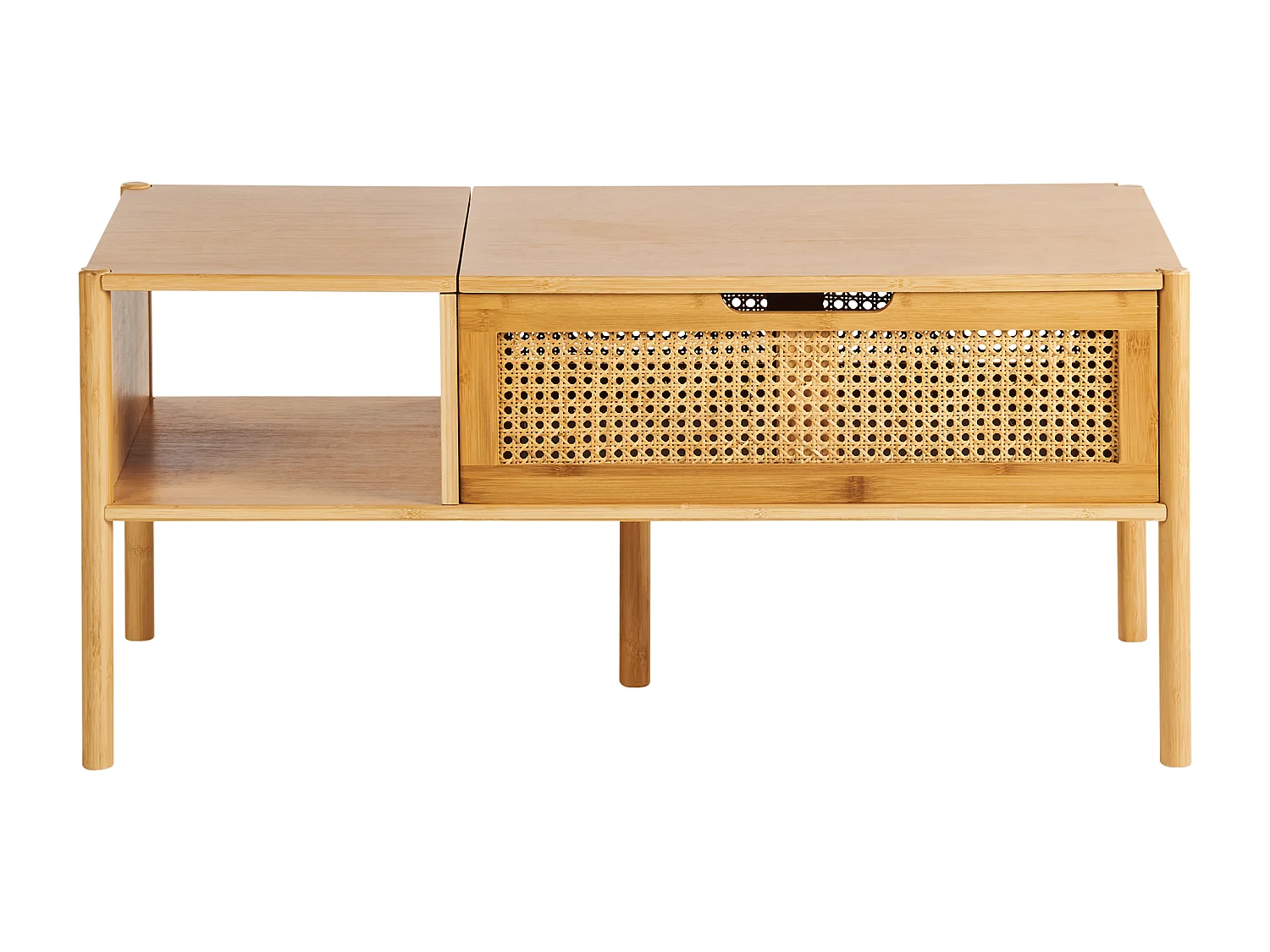 Stolik kawowy SURREY Drewno bambusowe Naturalny ze schowkiem