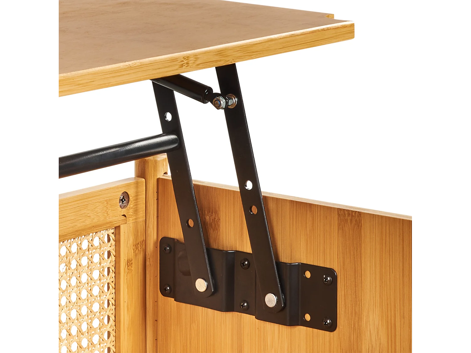 Stolik kawowy SURREY Drewno bambusowe Naturalny ze schowkiem