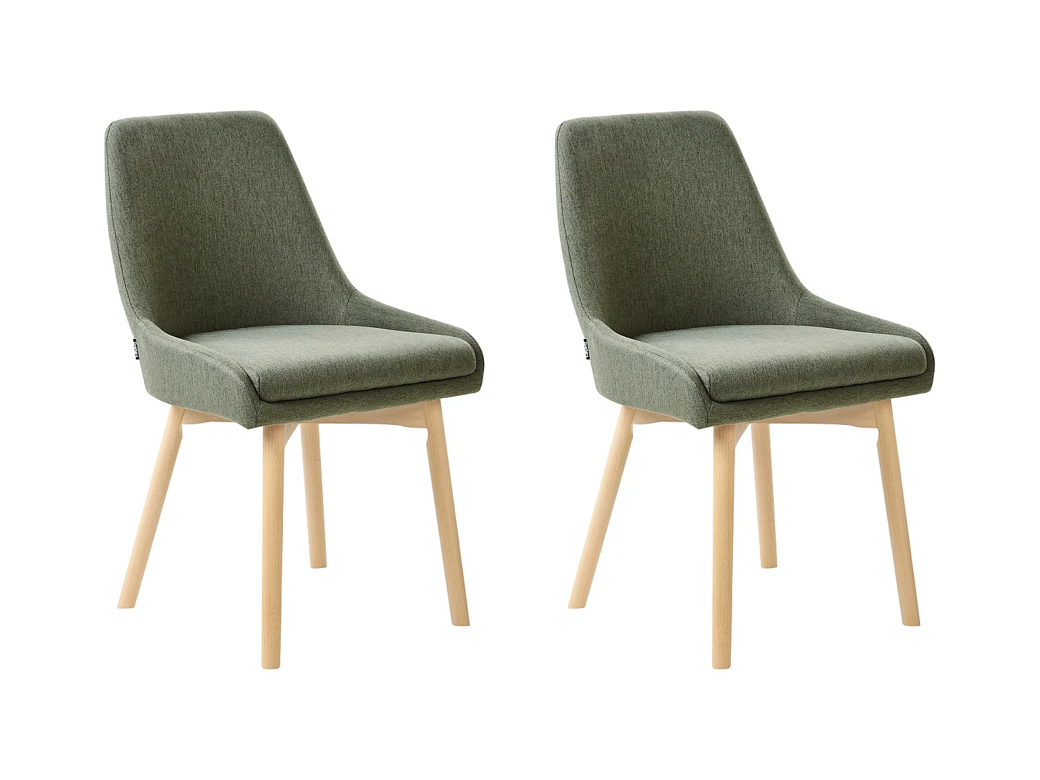 Lot de 2 chaises de salle à manger MELFORT Tissu Vert foncé