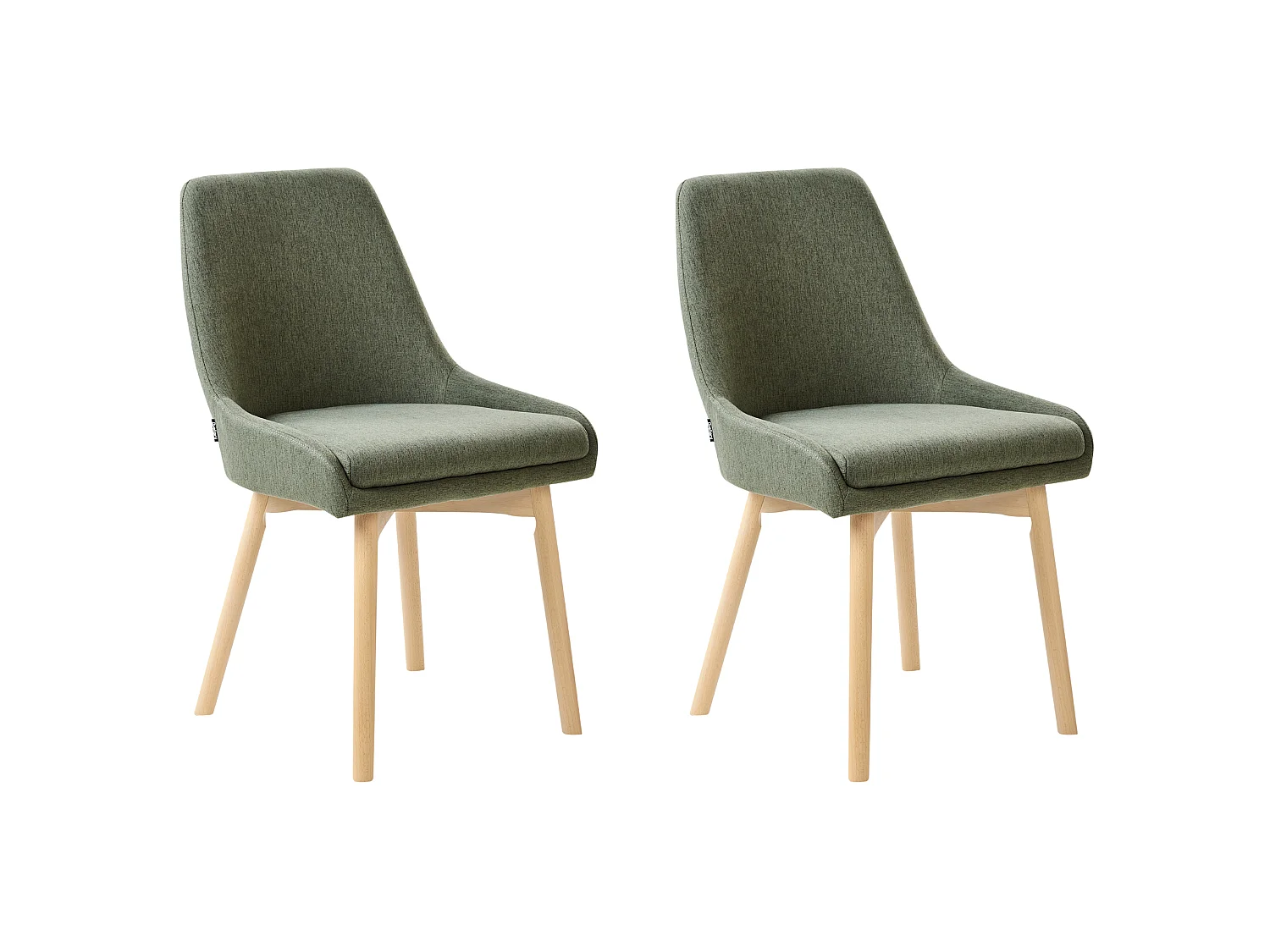 Lot de 2 chaises de salle à manger MELFORT Tissu Vert foncé