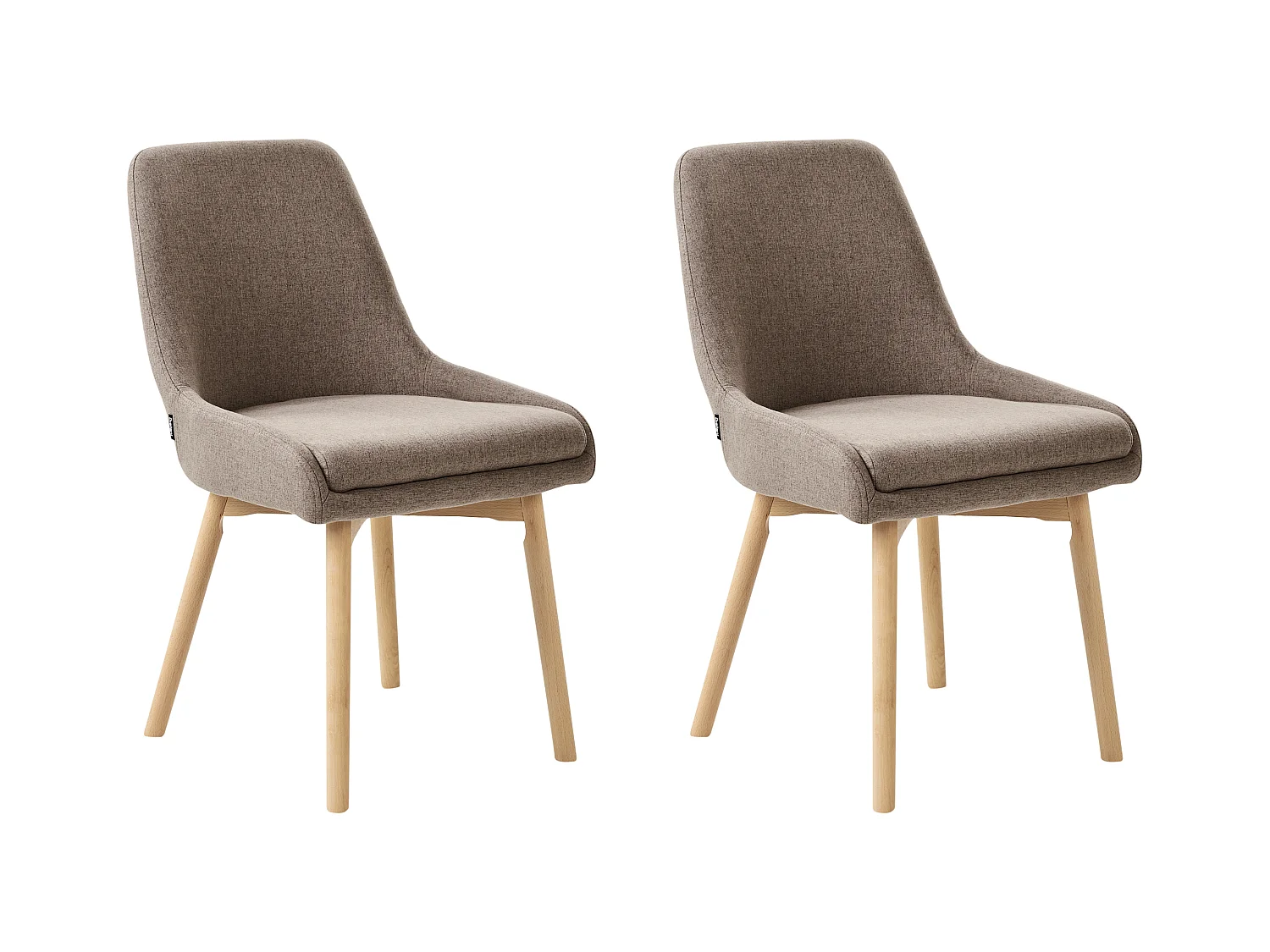 Lot de 2 chaises de salle à manger MELFORT Tissu Marron