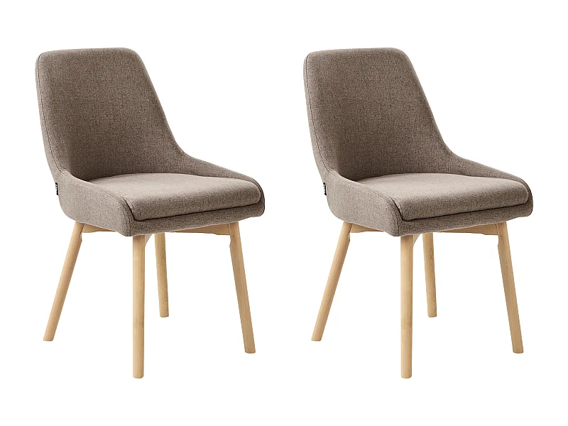 Conjunto de 2 sillas de comedor MELFORT Tela Marrón