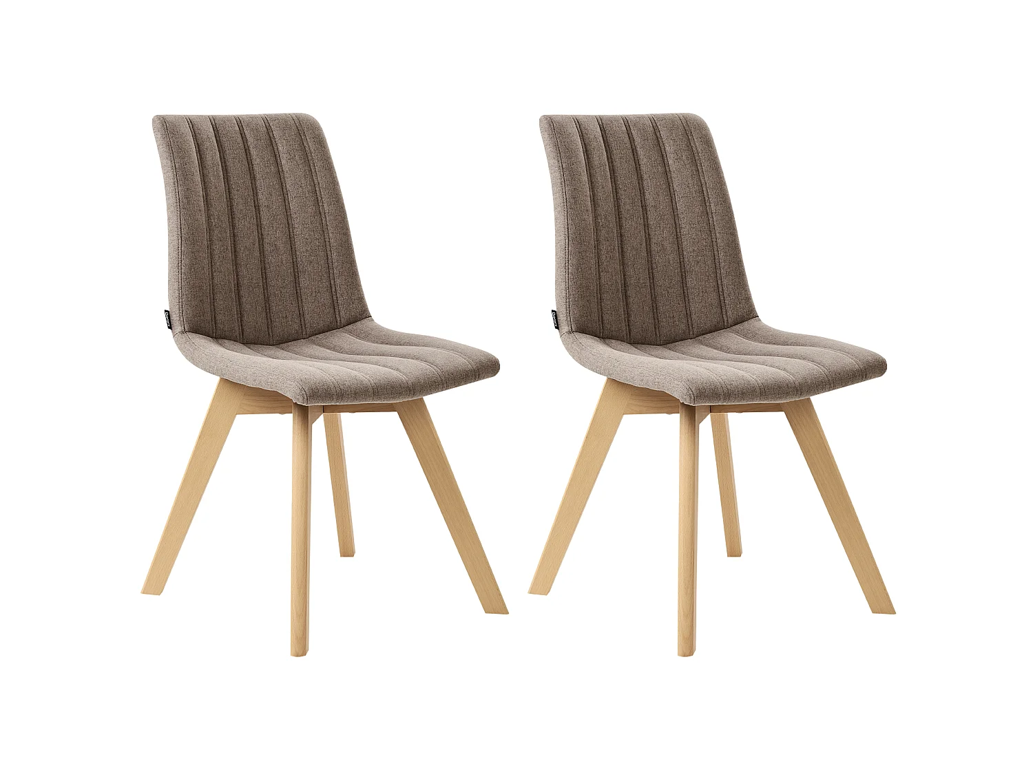 Lot de 2 chaises de salle à manger CALGARY Tissu Marron