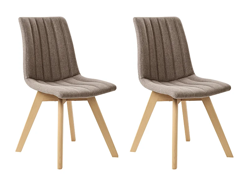 Set van 2 eetkamerstoelen CALGARY Stof Bruin