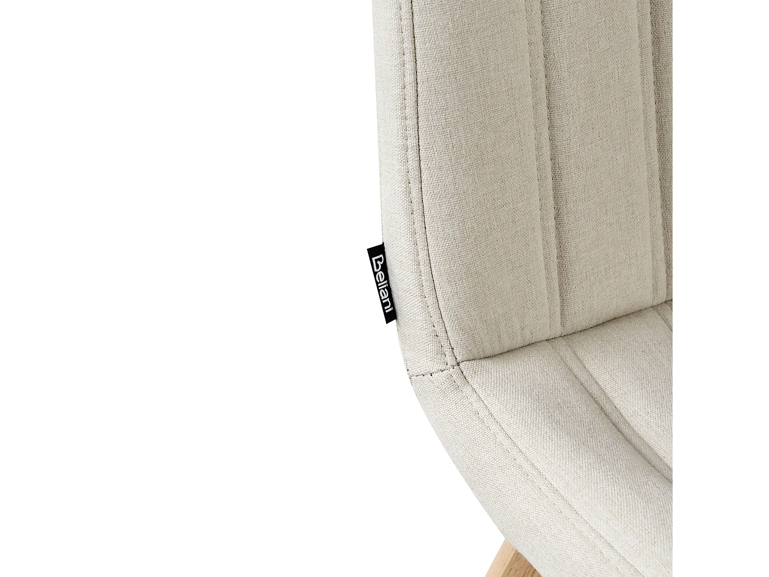 Conjunto de 2 sillas de comedor CALGARY Tela Blanco crema