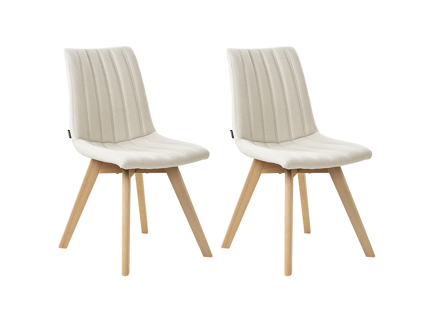 Lot de 2 chaises de salle à manger CALGARY Tissu Blanc cassé