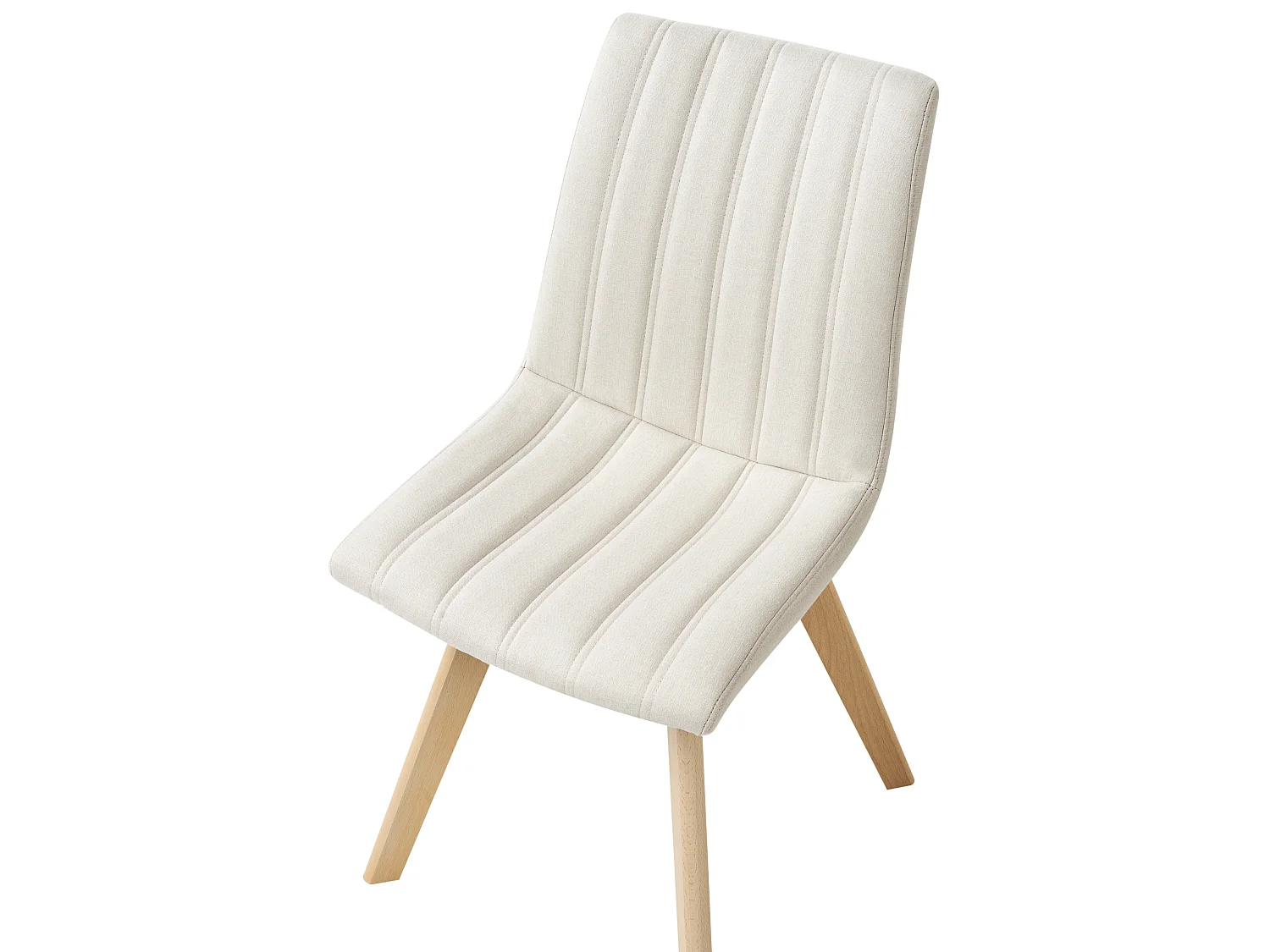 Lot de 2 chaises de salle à manger CALGARY Tissu Blanc cassé