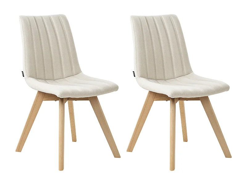 Conjunto de 2 cadeiras de jantar CALGARY Tecido Branco creme