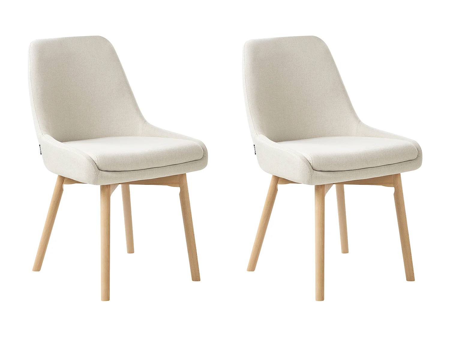 Lot de 2 chaises de salle à manger MELFORT Tissu Blanc cassé