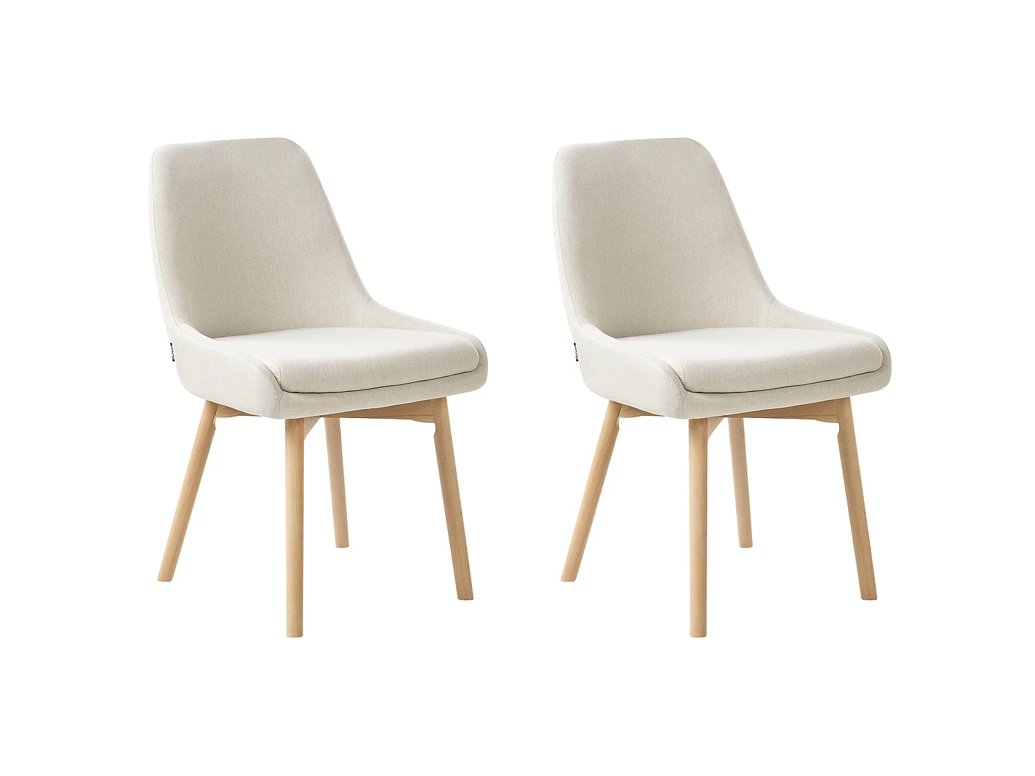 Lot de 2 chaises de salle à manger MELFORT Tissu Blanc cassé