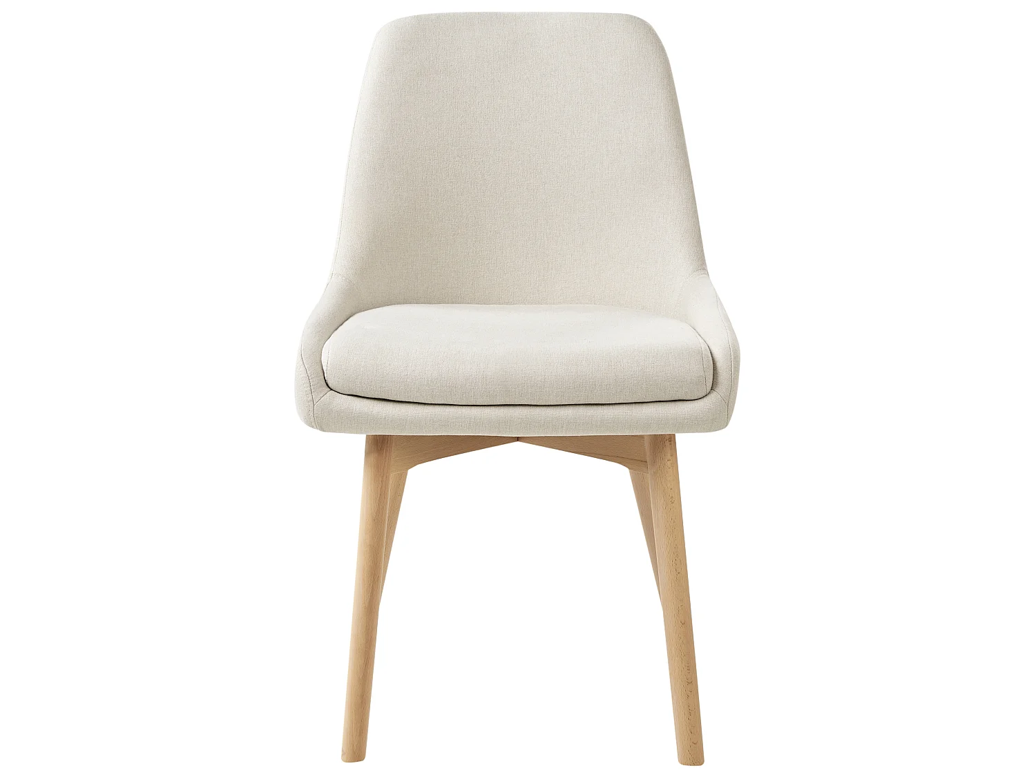 Lot de 2 chaises de salle à manger MELFORT Tissu Blanc cassé