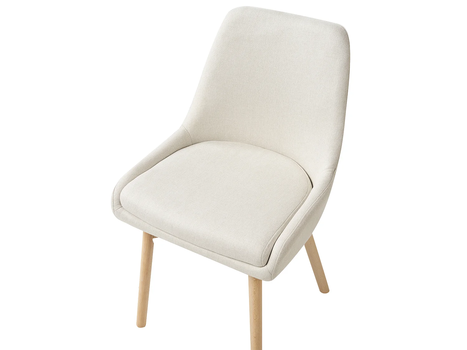 Lot de 2 chaises de salle à manger MELFORT Tissu Blanc cassé