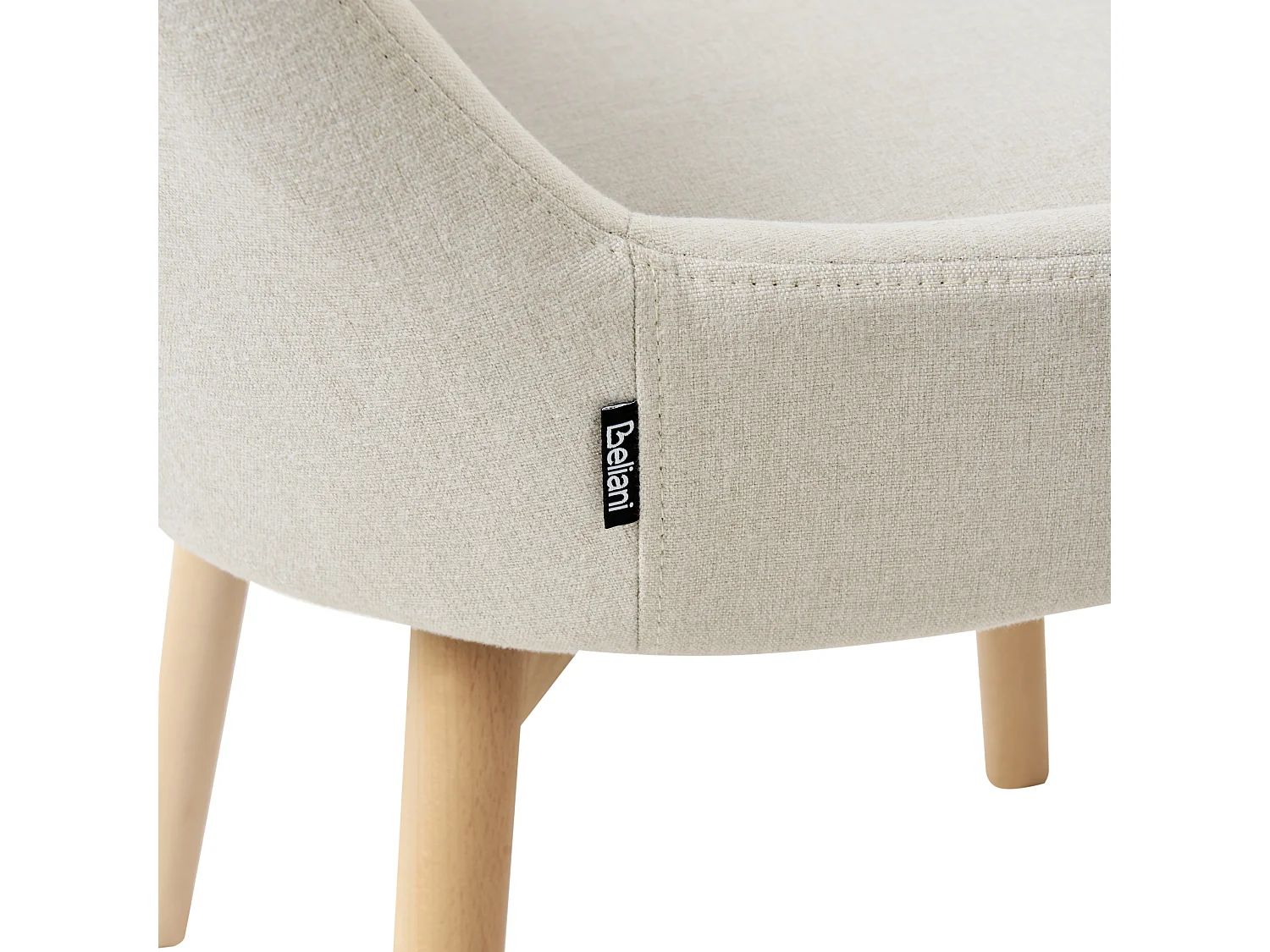 Lot de 2 chaises de salle à manger MELFORT Tissu Blanc cassé