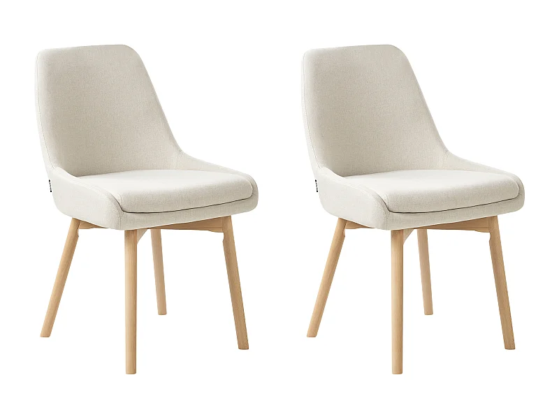Set van 2 eetkamerstoelen MELFORT II Stof Lichtbeige