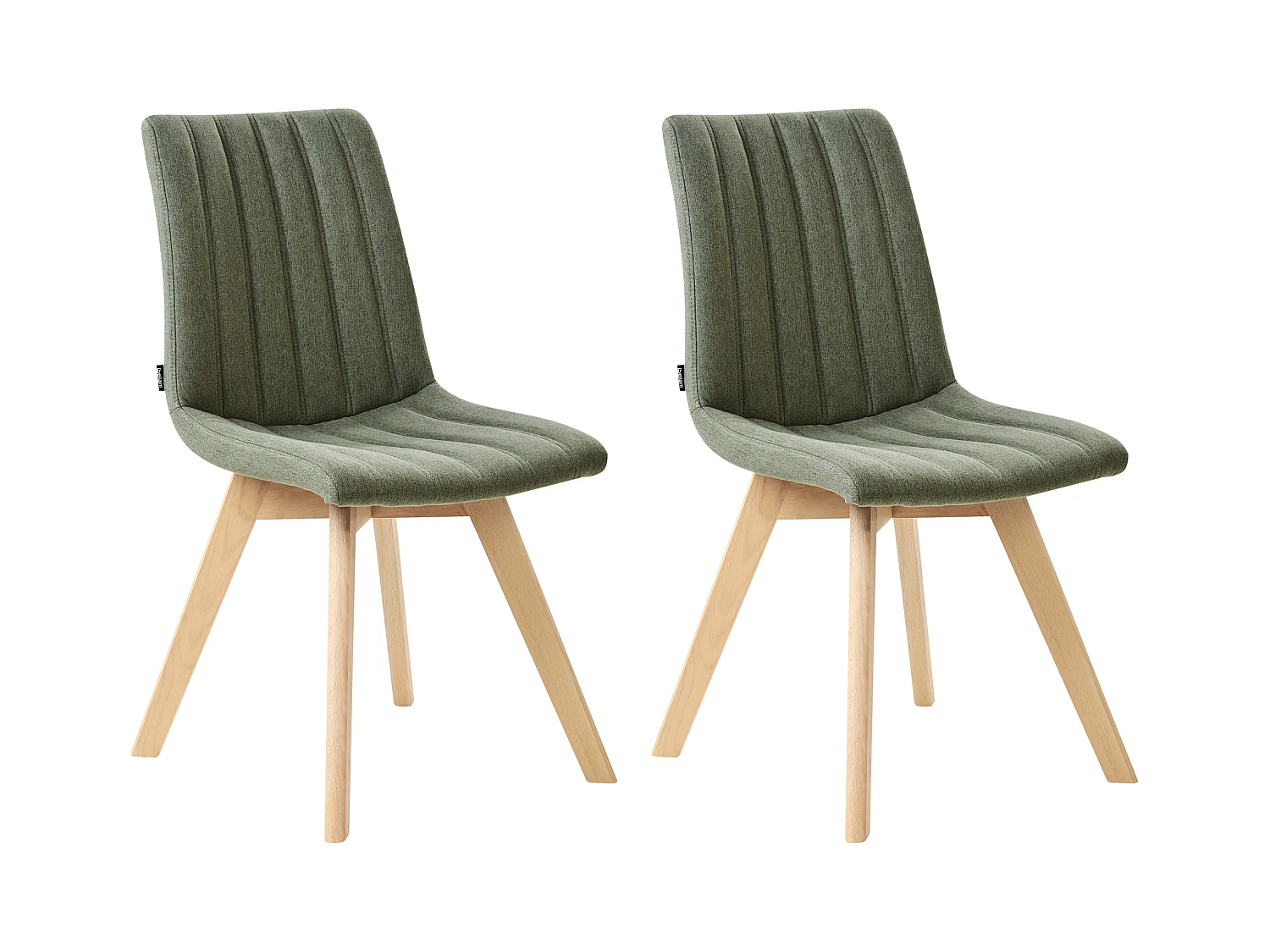 Lot de 2 chaises de salle à manger CALGARY Tissu Vert foncé
