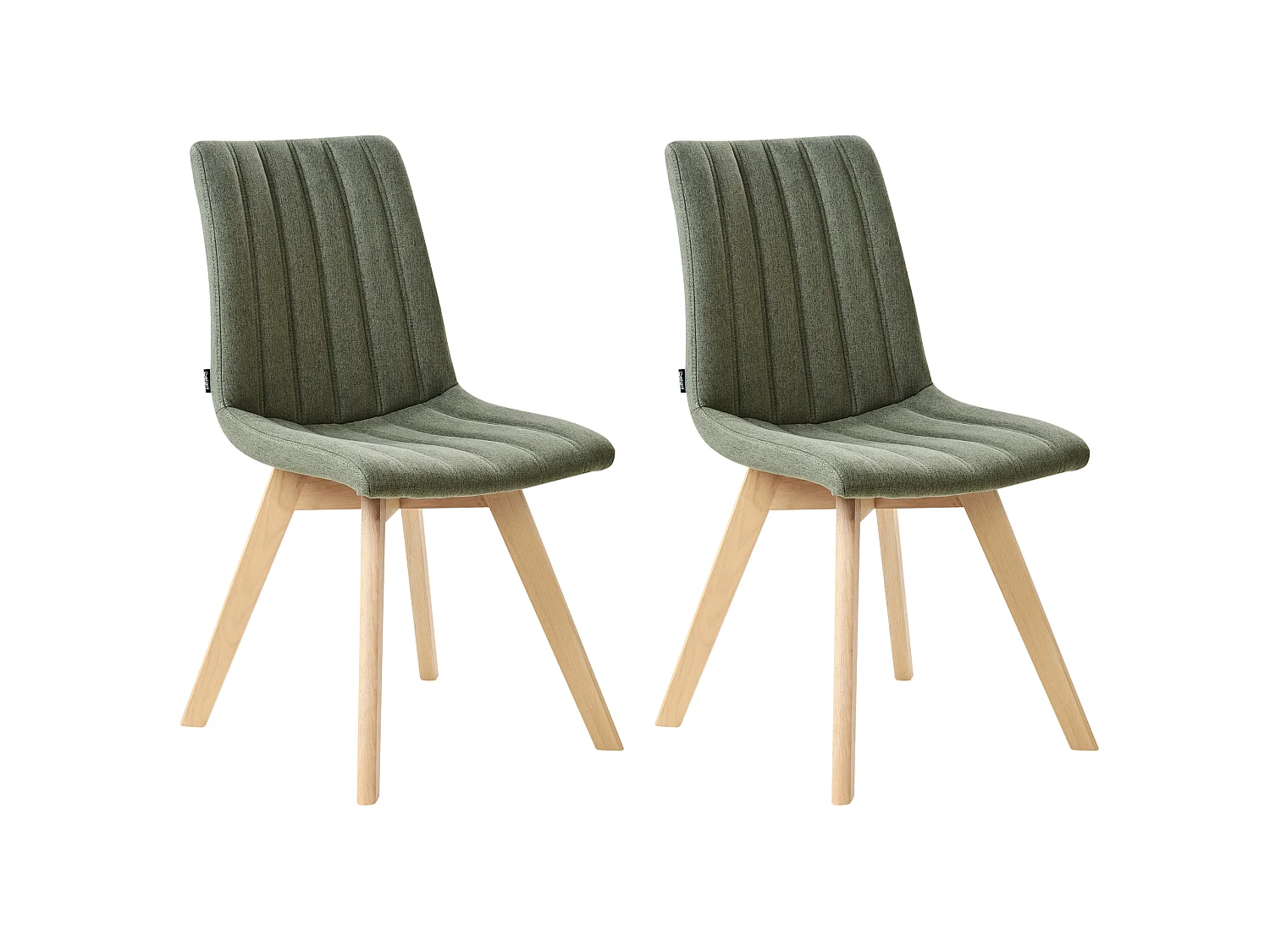 Lot de 2 chaises de salle à manger CALGARY Tissu Vert foncé