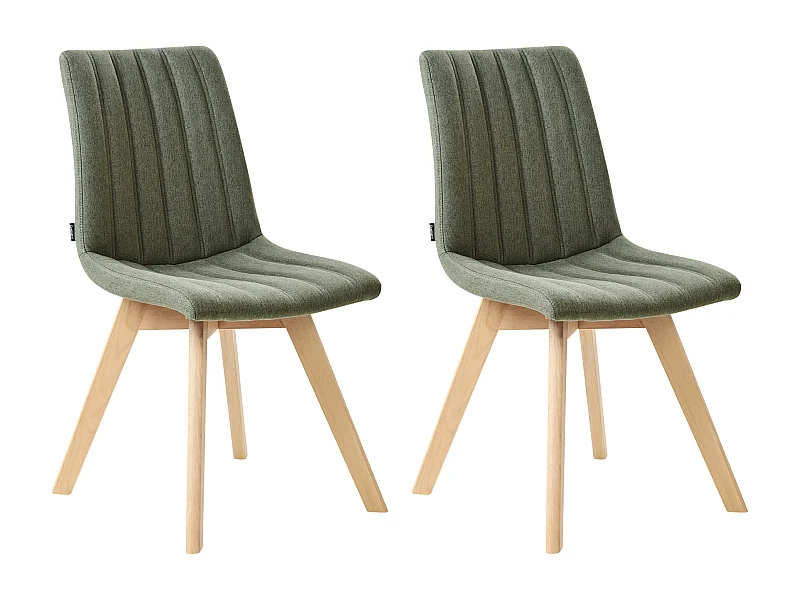 Lot de 2 chaises de salle à manger CALGARY Tissu Vert foncé