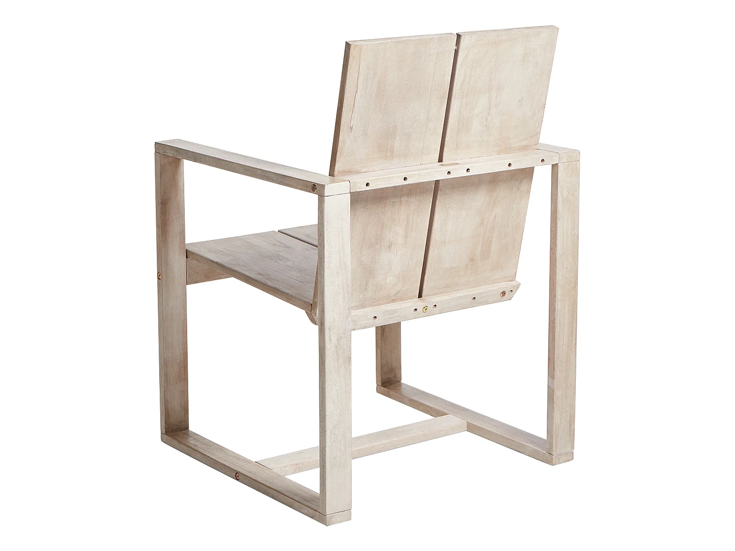 Set of 6 Garden Chairs with Cushions AZZANELLO Acacia Wood Off-White